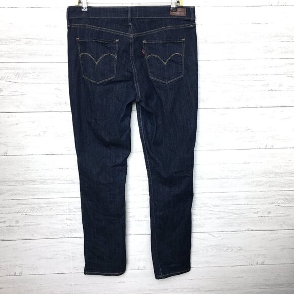 Levi's Women's Jeans Demi Curve Classic Slim Straight Leg Dark Wash size 12 - Picture 3 of 9